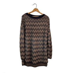 M Missoni Metallic Zigzag Lurex Knit Longline Tunic Sweater – Size 44 (Fits M–L)